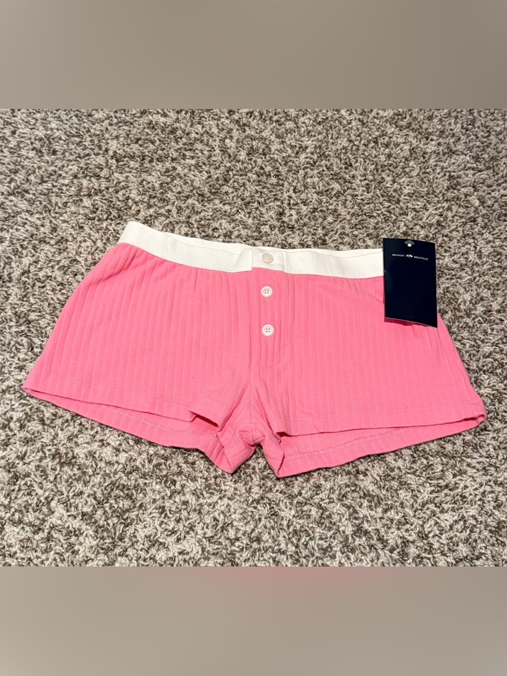 NWT | Brandy Melville | Boy Short Thick Ribbed Underwear | Pink | Size S || 🇮🇹